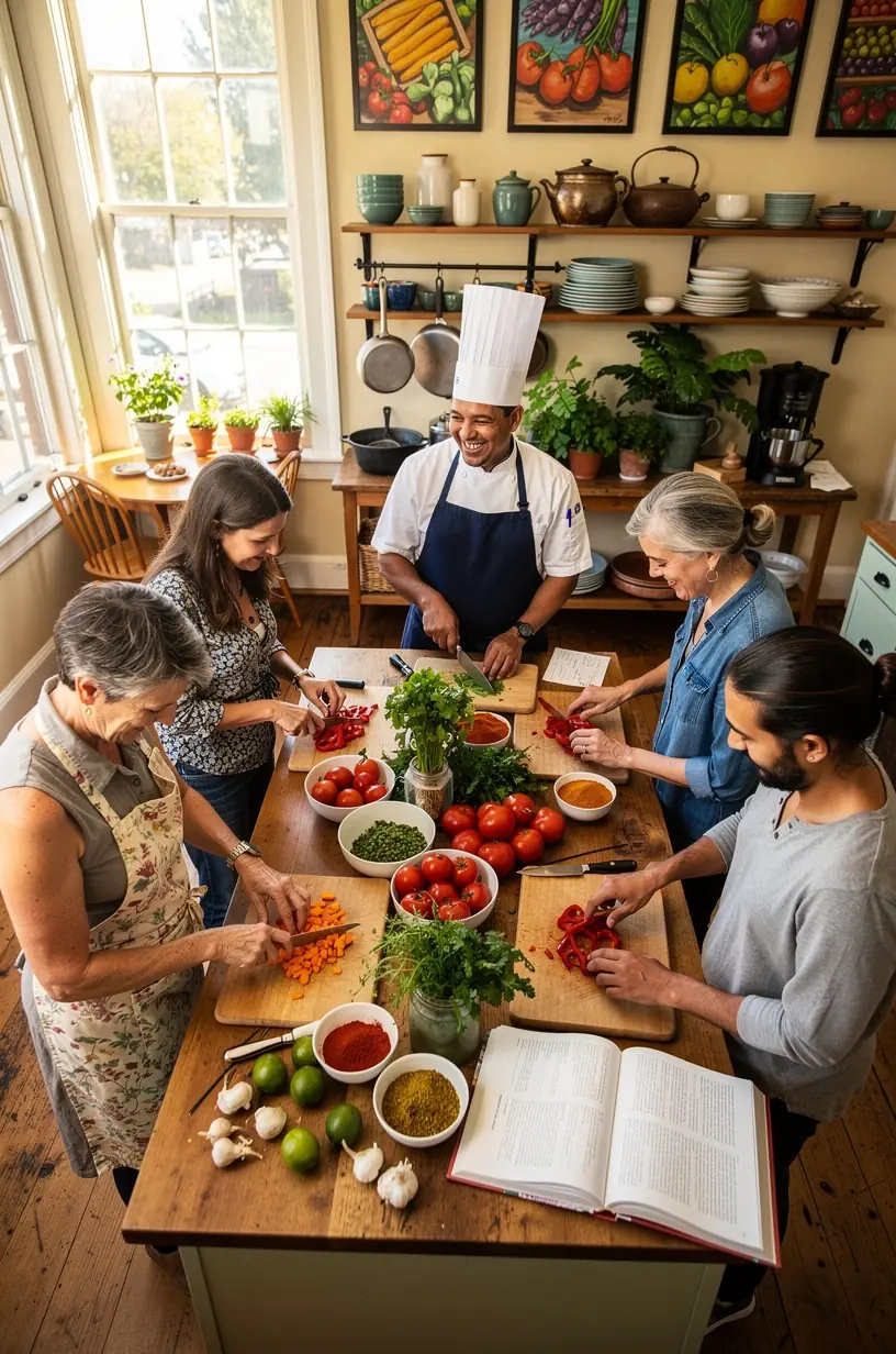 Volunteers engaging in community activities during travel